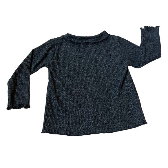 Zara Soft Ribbed Ruffle Neck Top - Picture 3 of 4